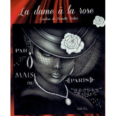 Patron Peinture à tissu: La dame à la rose (Pierrette Fortier)